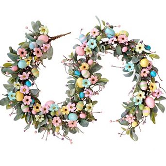 70" Easter Spring Artificial Flower Garland Easter Decoration