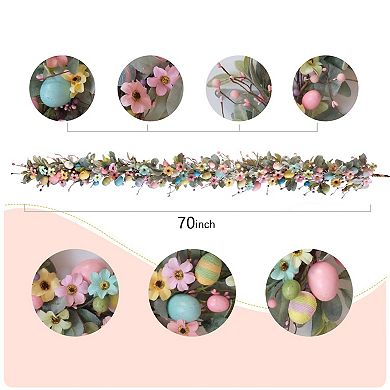 70" Easter Spring Artificial Flower Garland Easter Decoration