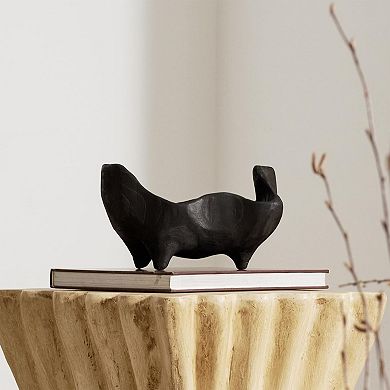 Oak Wood Black Decorative Bowl - Small for Entryway, Kitchen, or Dining Room - Boho Farmhouse