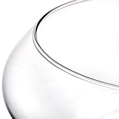 2 Pack Clear Glass Vase Bowls 6"/8" Wide Mouth for Terrariums, Floral, Hydroponics, Home Decor