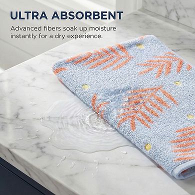 Cotton Soft Hand Towel for Bathroom, Leaf Pattern Absorbent Towel for Home 29" x 13"