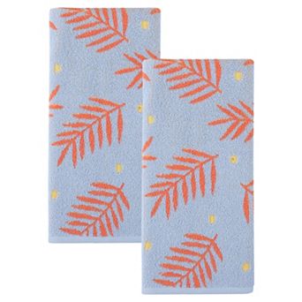 Cotton Soft Hand Towel for Bathroom, Leaf Pattern Absorbent Towel for Home 29" x 13"