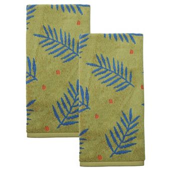 Cotton Soft Hand Towel for Bathroom, Leaf Pattern Absorbent Towel for Home 29" x 13"