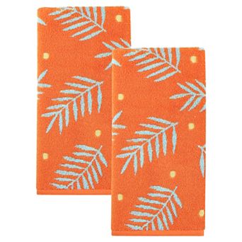 Cotton Soft Hand Towel for Bathroom, Leaf Pattern Absorbent Towel for Home 29" x 13"