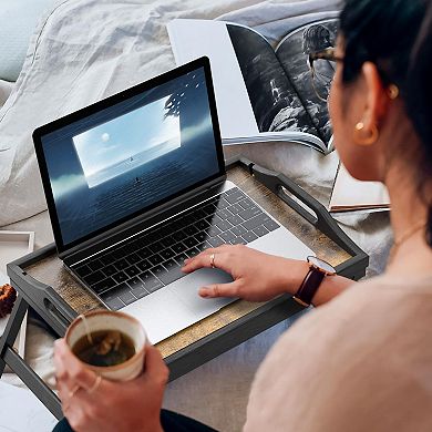 2 Pack Breakfast In Bed Tray with Folding Legs and Handles - Perfect for Adults and Kids