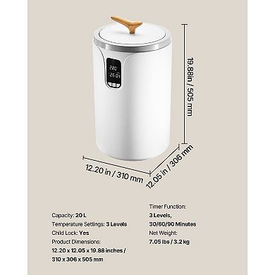 Towel Warmer Bucket for Bathroom with Adjustable Temperature, Timer, and Safety Lock