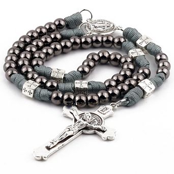 Saint Benedict Paracord Rosary Heavy Metal Beads Men