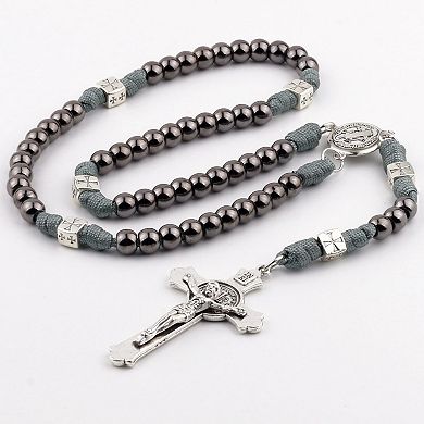 Saint Benedict Paracord Rosary Heavy Metal Beads Men