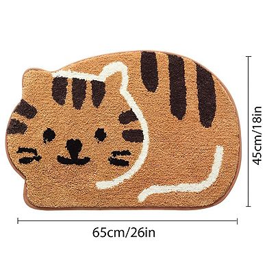 Cat Cute Mat Non-slip Bath Rug 18" x 26"