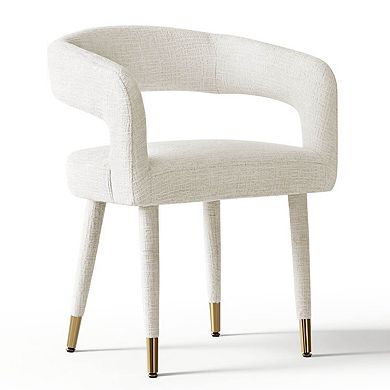 Set of 2 Modern Upholstered Dining Chairs with Curved Backrest