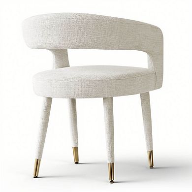 Set of 2 Modern Upholstered Dining Chairs with Curved Backrest