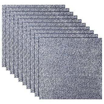 Peel & Stick Carpet Tiles 10-Pack with Memory Foam Cushion for Living Room, Bedroom