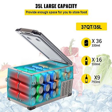 Portable Car Refrigerator Freezer with Compressor Cooling and Digital Display