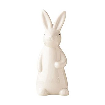 Spring Easter Bunny Figurine Ceramic Rabbit Table Mantel Decor