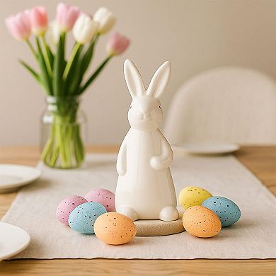 Spring Easter Bunny Figurine Ceramic Rabbit Table Mantel Decor