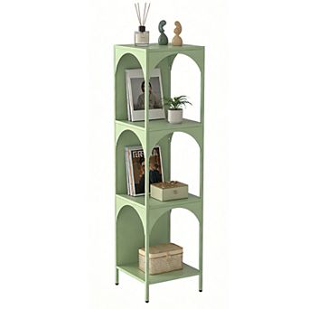 Modern 4 tier Metal Storage Shelf, Space-Saving Organizer for Home, Office, or Bathroom