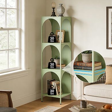 Modern 4-Tier Metal Storage Shelf, Space-Saving Organizer for Home, Office, or Bathroom