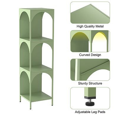 Modern 4-Tier Metal Storage Shelf, Space-Saving Organizer for Home, Office, or Bathroom