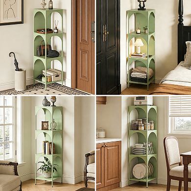 Modern 4-Tier Metal Storage Shelf, Space-Saving Organizer for Home, Office, or Bathroom
