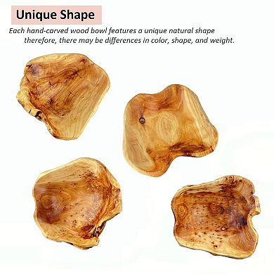 Handcrafted Wood Bowls: Rustic, Irregular, Decorative, Multi-Use (8"-10" Diameter)