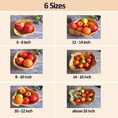 Handcrafted Wood Bowls: Rustic, Irregular, Decorative, Multi-Use (8"-10" Diameter)