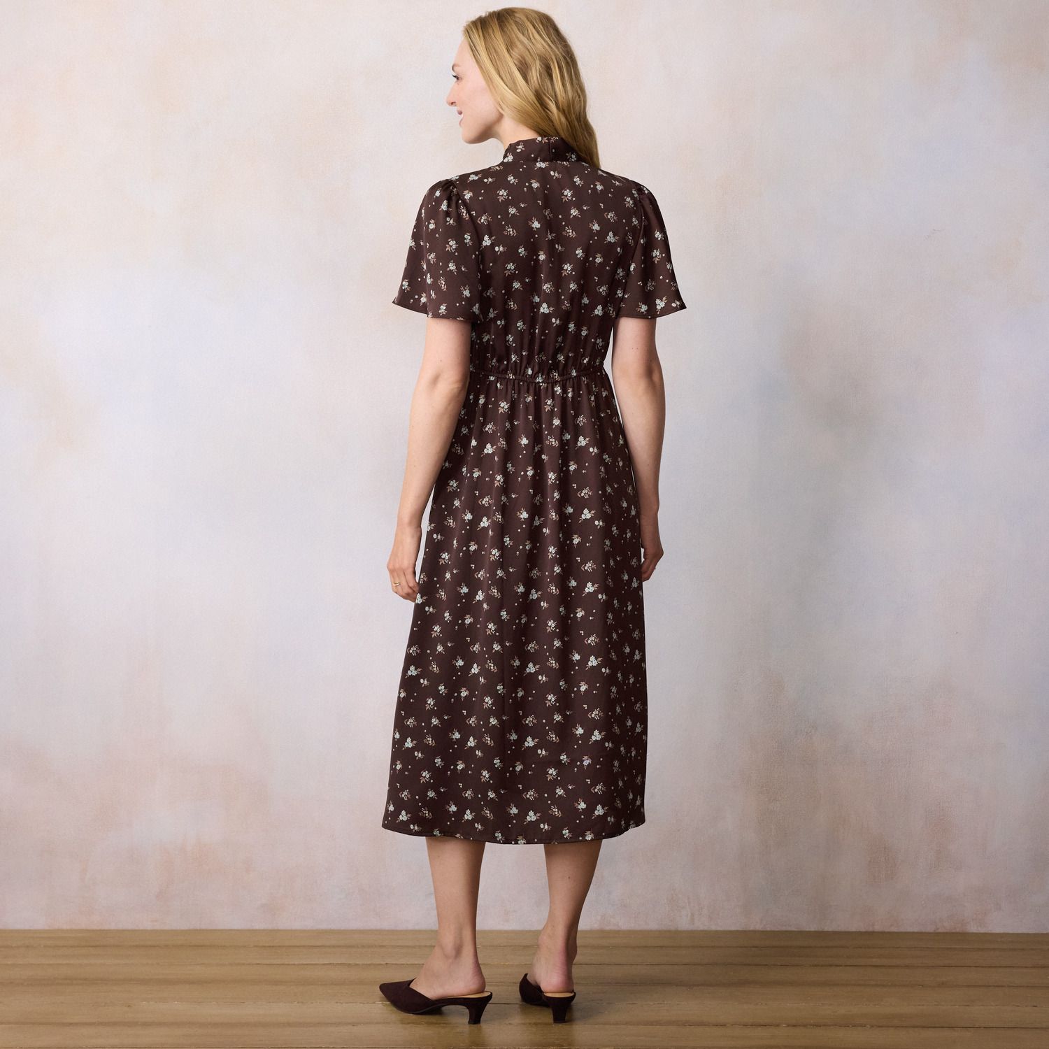 Женское платье LC Lauren Conrad Short Sleeve A-Line Midi — фото 2