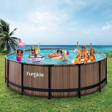 Funsicle 16 ft Oasis Designer Pool - Natural Teak