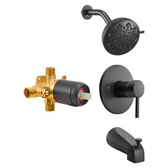 Tub and Shower Faucet Set with Pressure Balance Valve and 9-Spray Shower Head