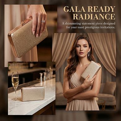 Clutch Purse for Women Elegant Evening Bag with 2 Removable Chains