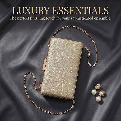 Clutch Purse for Women Elegant Evening Bag with 2 Removable Chains