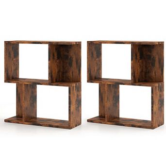 Costway 3 tier Bookshelf Geometric Bookcase Side Table with Open Storage Display Shelf