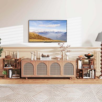 Costway 3-Tier Bookshelf Geometric Bookcase Side Table with Open Storage Display Shelf