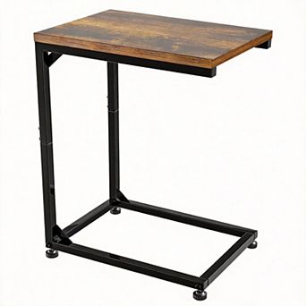 C Shaped End Table TV Tray Table with Living Room