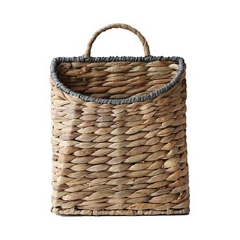 Woven Hanging Basket Water Hyacinth Wall Wicker Handmade Garden Farmhouse Home Seagrass Mouth