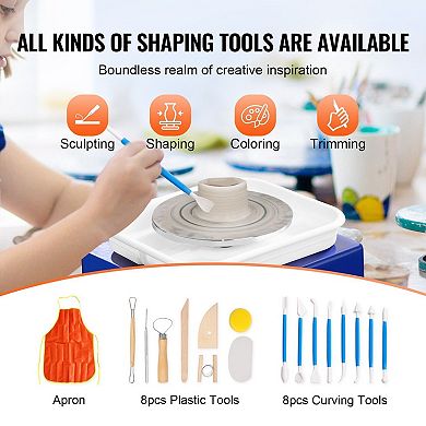 Compact Tabletop Pottery Wheel for Home or Classroom Use with Detachable Water Basin
