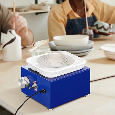 Compact Tabletop Pottery Wheel for Home or Classroom Use with Detachable Water Basin