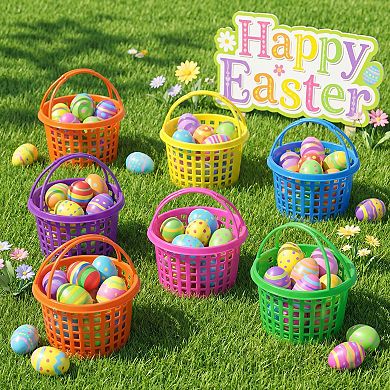 Easter Basket with Handles for Egg Hunt Party Favors 18pc