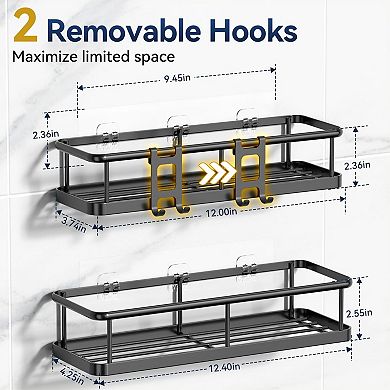 Shower Caddy Adhesive Bathroom Organizers 2 Pack