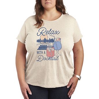 Plus Size Relax With A Docktails Graphic Tee
