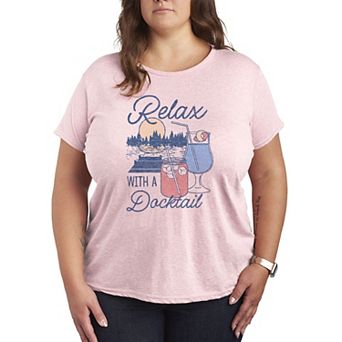 Plus Size Relax With A Docktails Graphic Tee
