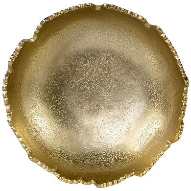 8.75" Asymmetrical Torn Hammered Metal Centerpiece Bowl with Decorative Edges