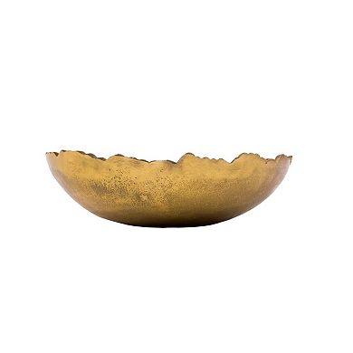 8.75" Asymmetrical Torn Hammered Metal Centerpiece Bowl with Decorative Edges