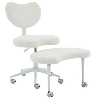 Homy Casa Curvia Plus Cross-Legged Office Chair with Swivel Footrest and Lumbar Support