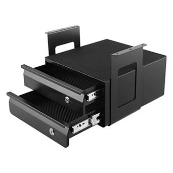 Under-Desk Metal Drawer with Two Layers, Smooth Sliding Tracks, and Quick-Access Top Shelf