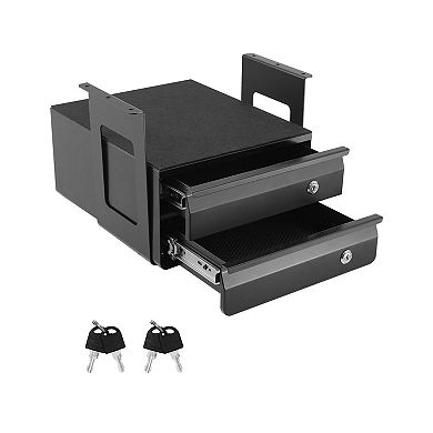Under-Desk Metal Drawer with Two Layers, Smooth Sliding Tracks, and Quick-Access Top Shelf