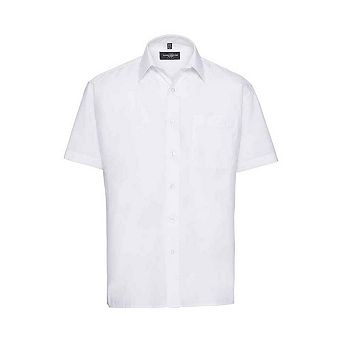 Russell Collection Mens Poplin Easy-Care Shirt