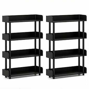 Costway 4 tier Bookshelf with Anti-Tipping Kit Industrial Storage Unit for Living Room