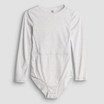 Girls 7-20 SO® Adaptive Long Sleeve Tee Bodysuit