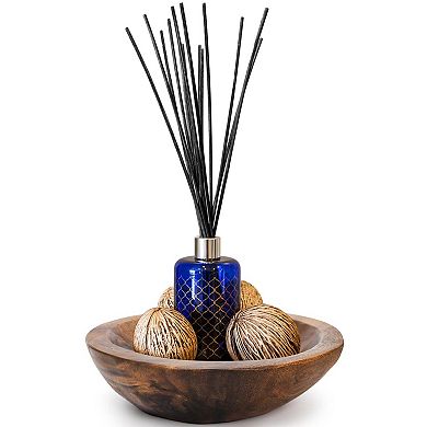 Handcrafted Walnut Wood Fruit Bowl 9.4" Diameter x 2.5" Height for Home Decor