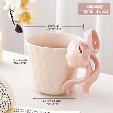 Bow Kawaii Ceramic Mug Coffee Mug Gift 14oz